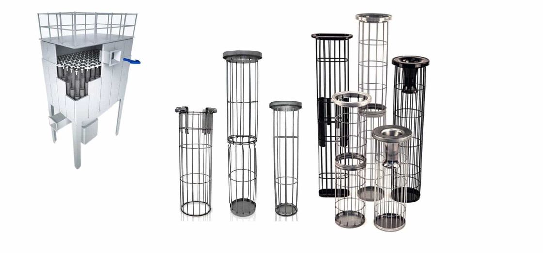 Stainless Steel Filter Bag Cage Organic Silicon Surface Treatment ISO